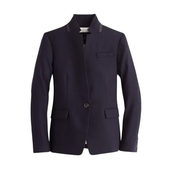 NWT JCrew Regent Blazer Jacket Womens 4T Tall Navy Blue Four Season Stretch NEW